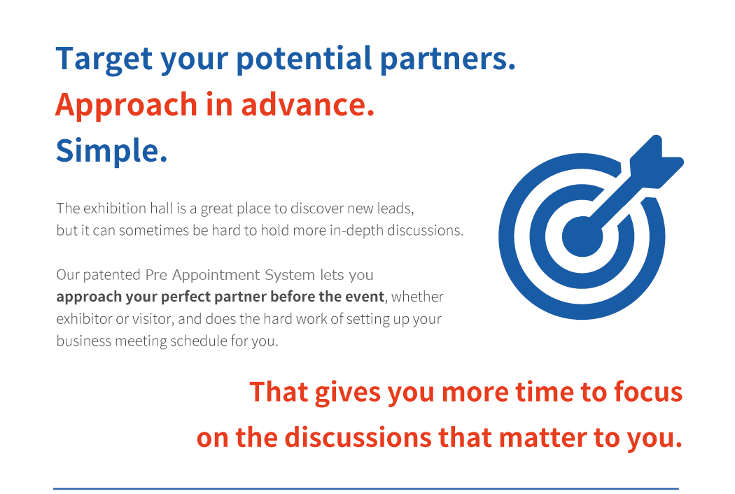 Target your potential partners. Approach in advance. Simple.That gives you more time to focus on the discussions that matter to you.